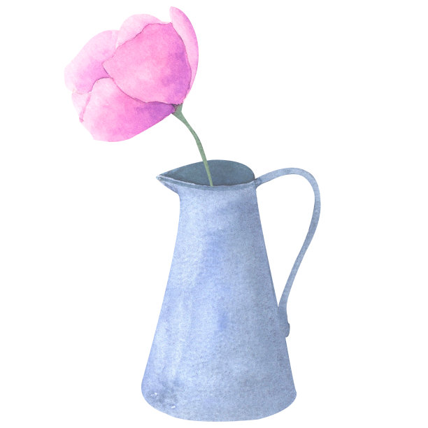 花卉设置水彩花手绘，花卉复古花束与野花。图片下载