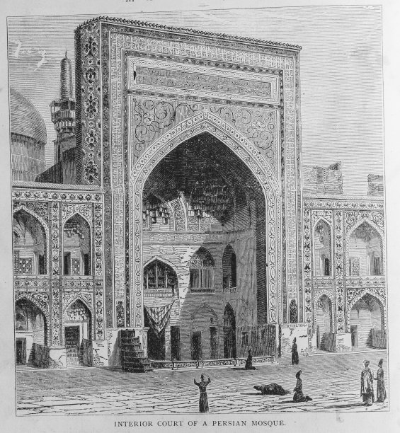 波斯清真寺的内庭图片下载