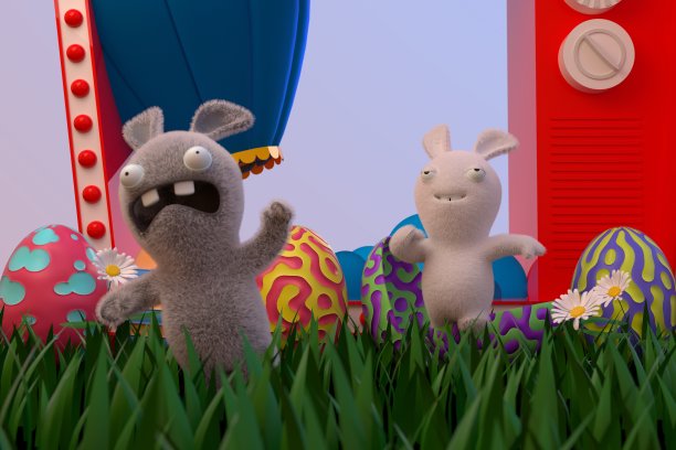 兔子和复活节彩蛋游戏图片下载