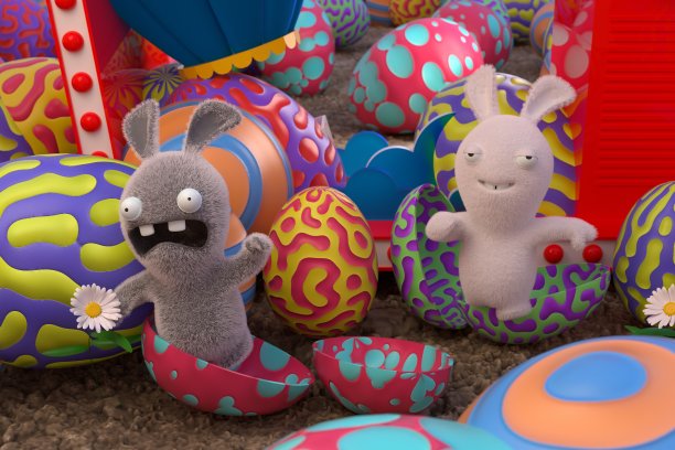 兔子和复活节彩蛋游戏图片下载