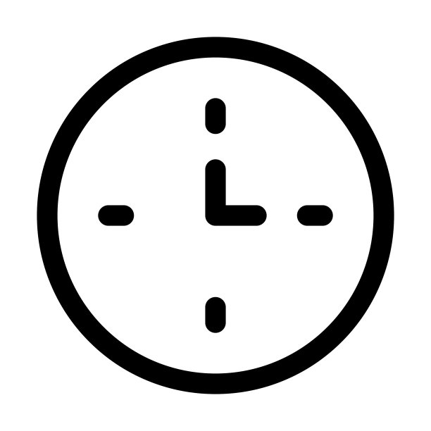 办公室时钟图标线隔离在白色图片下载