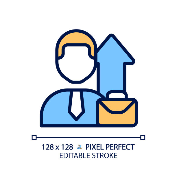 工作晋升像素完美的RGB彩色图标图片下载