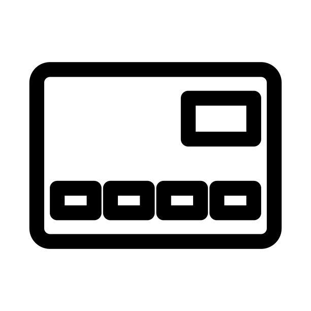 白色背景上的信用卡图标线条图片下载