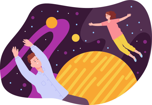 人们漂浮在宇宙中奇妙的飞翔图片下载