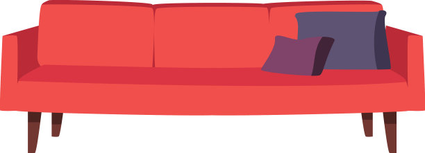 红色扁沙发设计图片下载