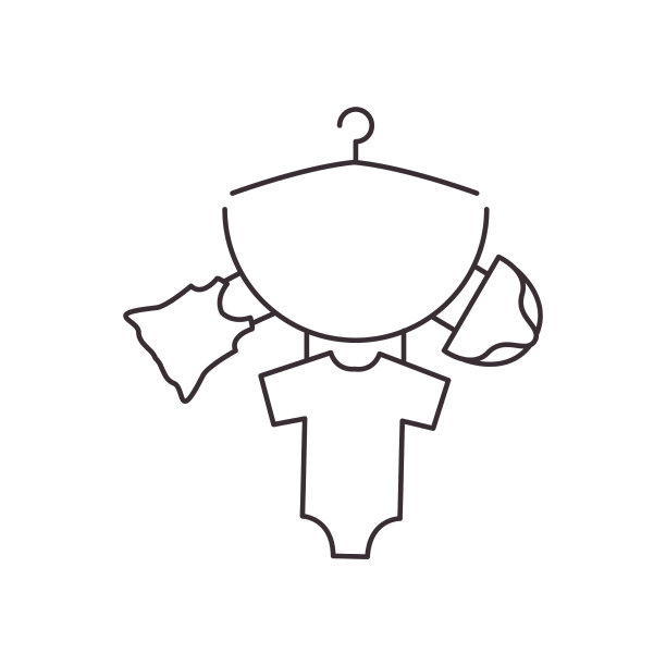 衣架婴儿布图标标志图片下载