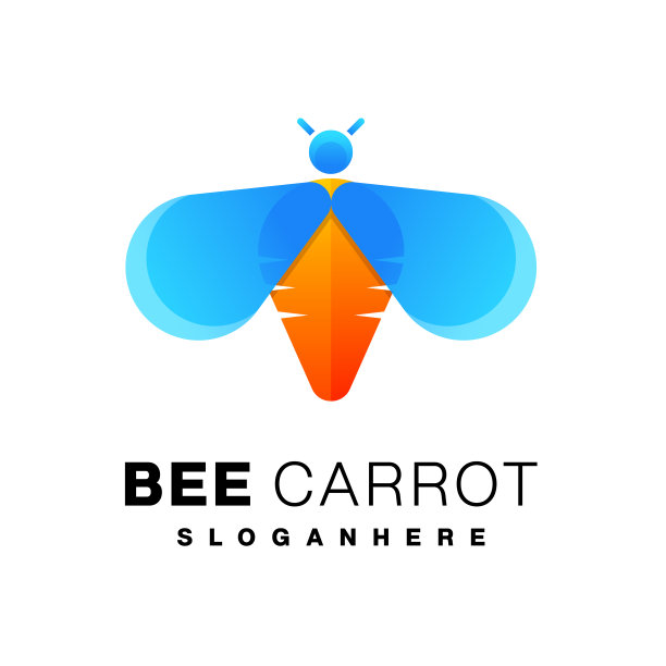 蜜蜂胡萝卜组合设计模板图标图片下载