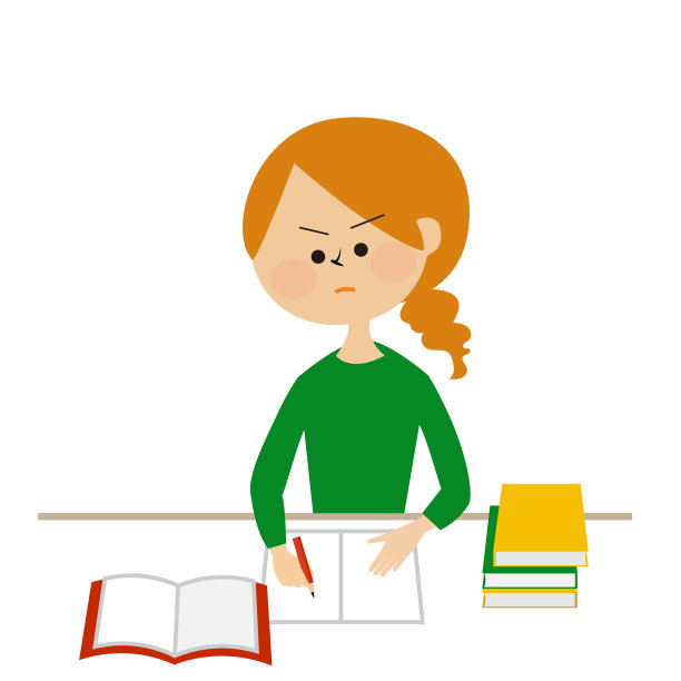 一个成年妇女为考试学习的图像说明材料图片下载