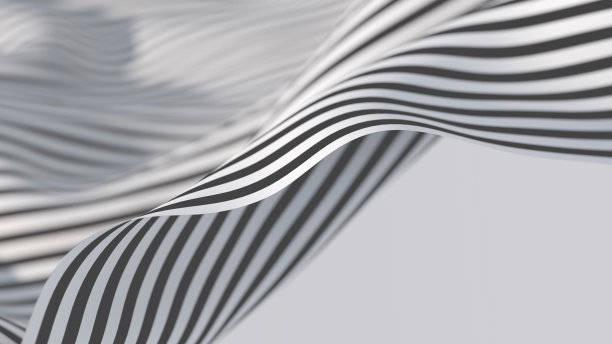 黑白条纹面料，特写。抽象插图，3d渲染。图片下载