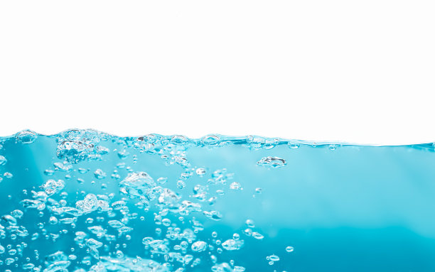 矿泉水气泡或蓝色气泡饮料背景。图片下载