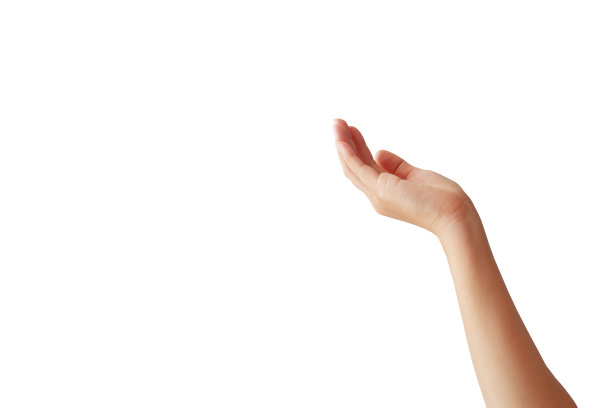 一名亚洲女性举起双手表示支持某物。图片下载