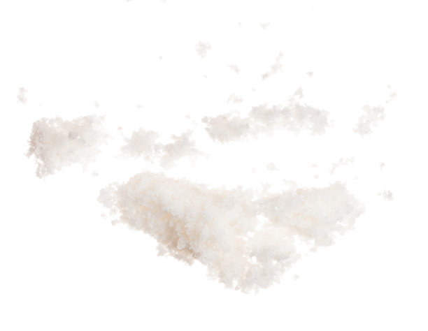 水晶盐飞爆炸，片状白色颗粒盐爆炸抽象云飞。大尺寸盐溅空气，食物物体元素设计。白色背景隔离高速冻结运动图片下载