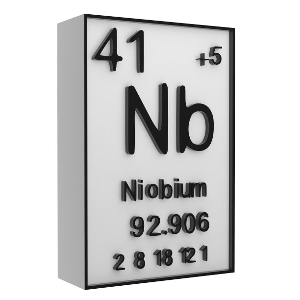铌、磷在元素周期表上白底黑字，是化学元素的历史，代表原子序数和符号。, 3 d渲染图片下载