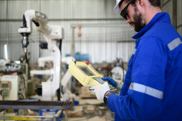 男工程师在电脑笔记本电脑上控制机械臂的专业技术人员，软件机械控制机器图片下载