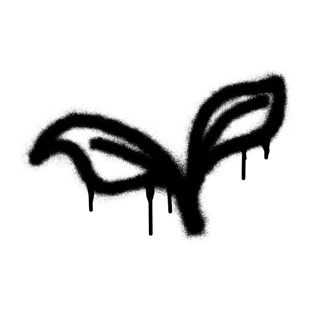 叶子图标与黑色喷漆图片下载