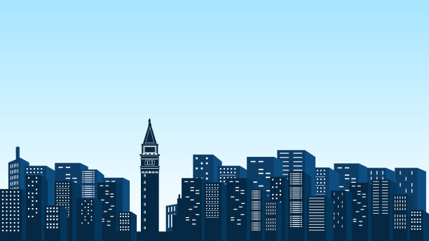 意大利城市的蓝天和许多高楼大厦图片下载