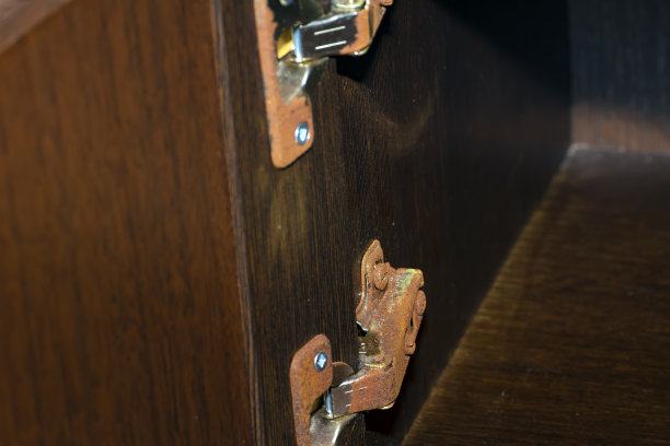 生锈的家具铰链特写图片下载