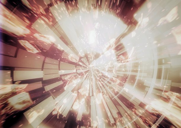 彩色光发射的3d插图图片下载