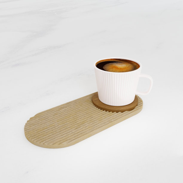 三维渲染黑热咖啡在白色陶瓷杯上的现代Woo图片下载