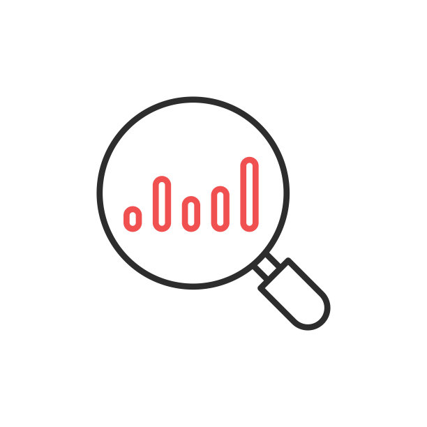 分析图表，放大镜和业务图表图标。高质量的彩色矢量插图。图片下载