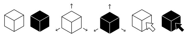 三维建模，单色图标集图片下载