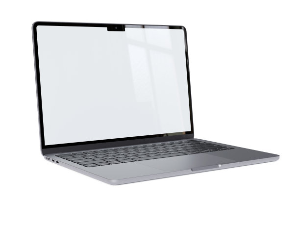 笔记本电脑隔离在白色背景上，包括两个剪辑路径。逼真的3D渲染。图片下载