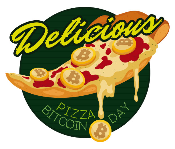 数字按钮庆祝披萨比特币日与美味的观点图片下载