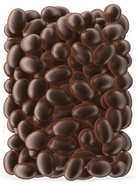 巧克力糖果里面有坚果。3 d图片下载