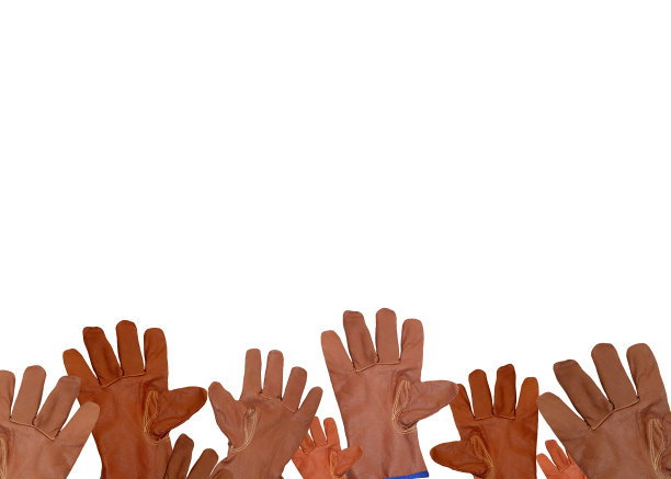 白色背景图案的皮革手套图片下载