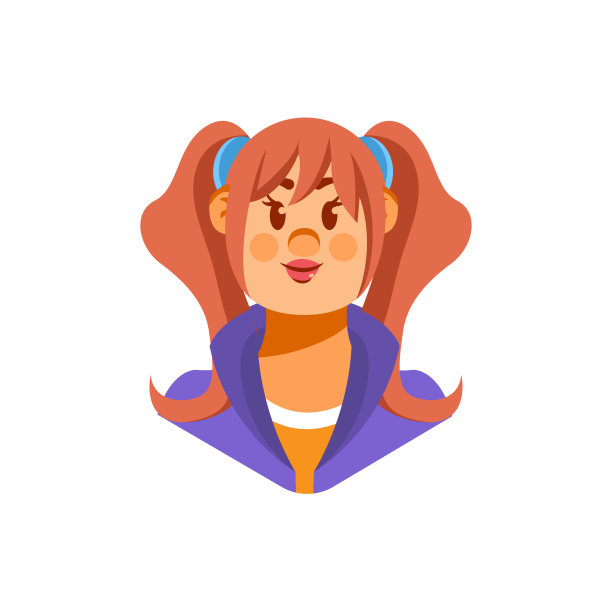 矢量卡通可爱的年轻人图标孤立图片下载