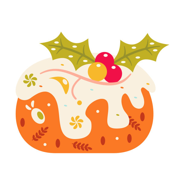 矢量卡通可爱的圣诞布丁插图孤立图片下载