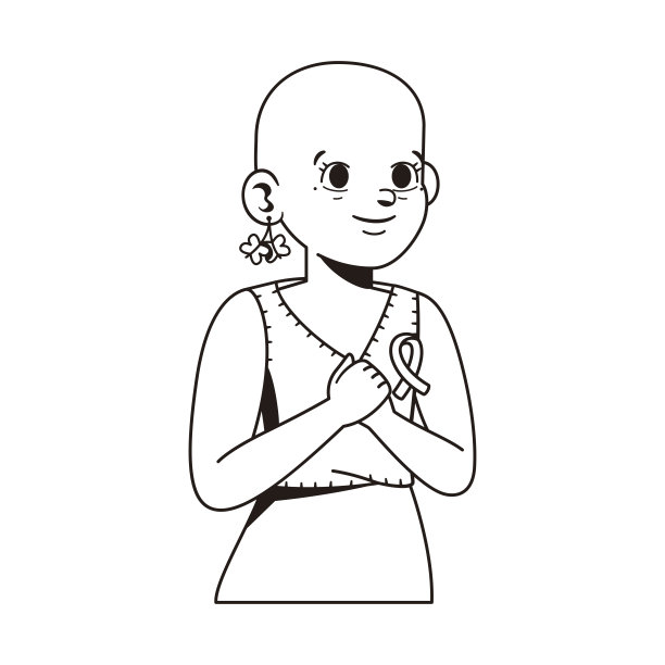 矢量卡通可爱人物世界癌症日图片下载