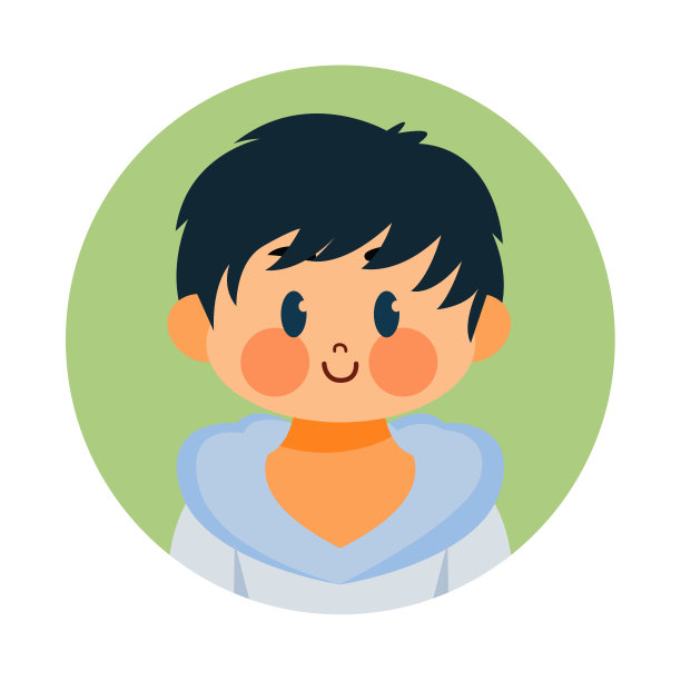 矢量卡通可爱的卡哇伊儿童脸隔离图片下载