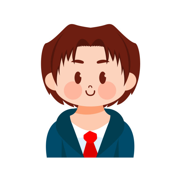 矢量卡通可爱的卡哇伊儿童脸隔离图片下载