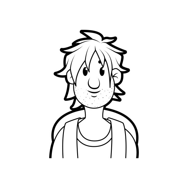 矢量卡通可爱的年轻人图标孤立图片下载