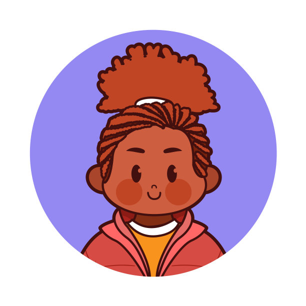 矢量卡通可爱的卡哇伊儿童脸隔离图片下载