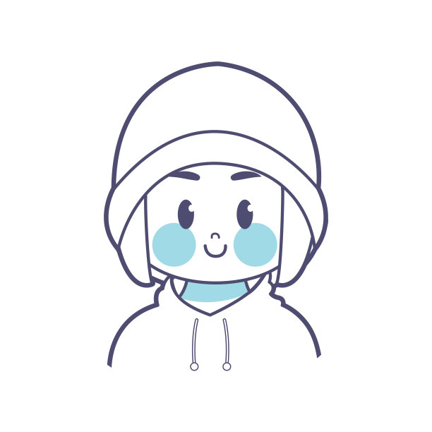 矢量卡通可爱的卡哇伊儿童脸隔离图片下载