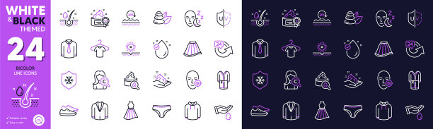 裙子奶油和t恤线图标的网站图片下载