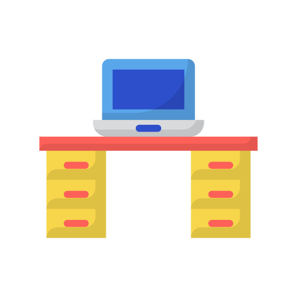 桌面矢量平面图标设计说明。白色背景上的家具符号EPS 10文件图片下载