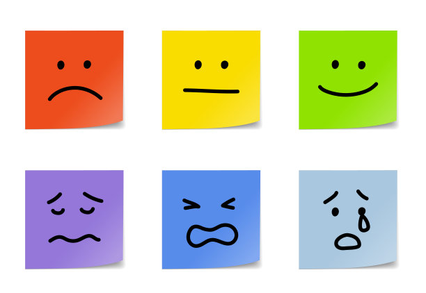 一套面部表情涂鸦和便利贴图片下载