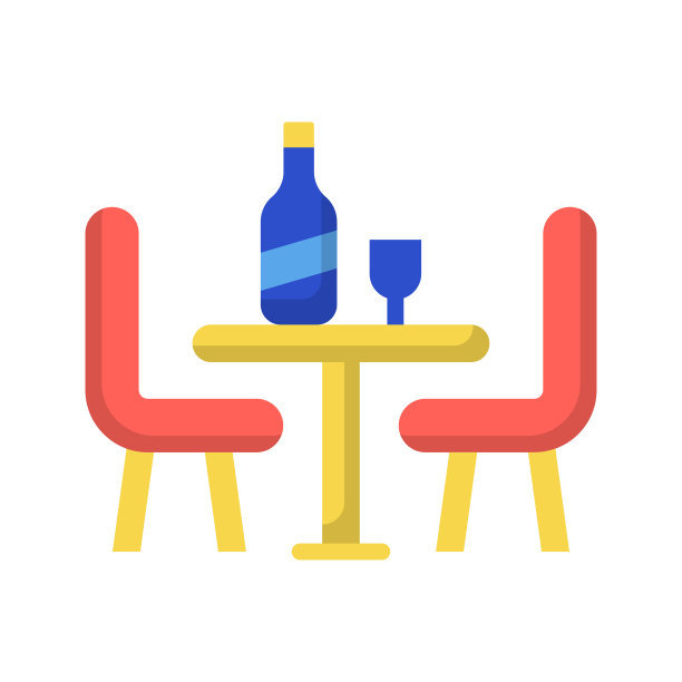 餐桌矢量平面图标设计说明。白色背景上的家具符号EPS 10文件图片下载