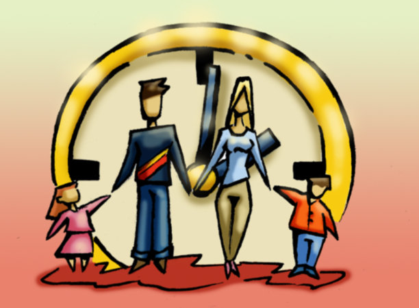 家庭和时钟图片下载