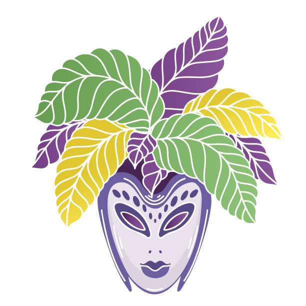 狂欢节面具羽毛。狂欢节。油腻星期二图片下载