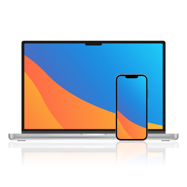 笔记本电脑和手机的三维插图模型孤立在白色图片下载