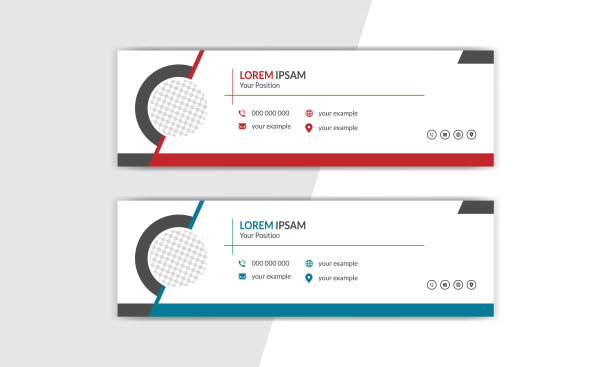 电子邮件签名模板，签名，名片，商务邮件，邮件签名。商务电子邮件签名与作者照片的地方现代和最小的布局。图片下载
