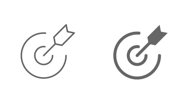 目标图标两个设计。矢量股票插图。图片下载