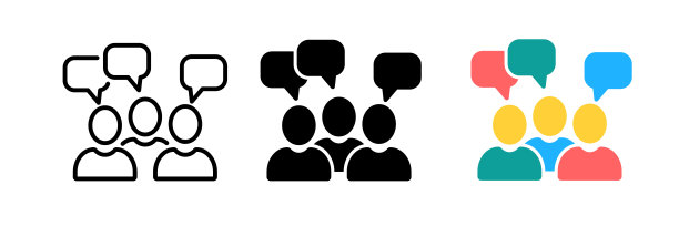 人物图标与彩色对话框语音气泡eps 10图片下载