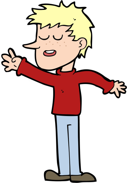 卡通快乐男人伸出手图片下载