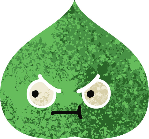 复古的插画风格卡通的一个表达叶子图片下载