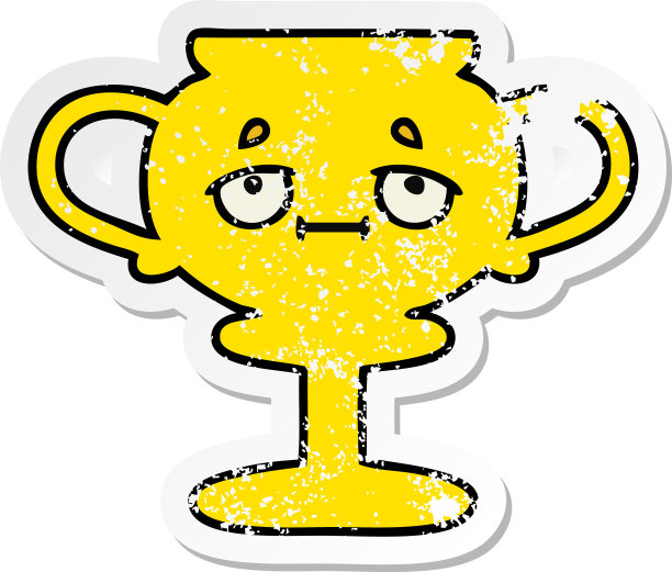 心疼贴纸的一个可爱的卡通奖杯图片下载